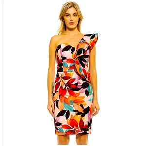 ALEXIA ADMOR Victoria One Shoulder Ruffle Sheath Dress Size 4